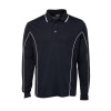 Navy White Long Sleeve Piping Polo